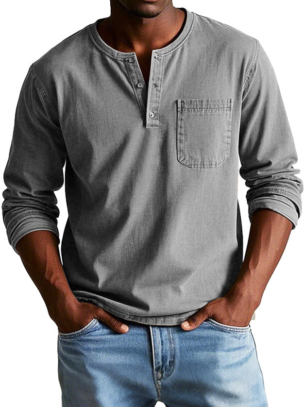 Noirval™ | Chemise Vintage à Manches Longues